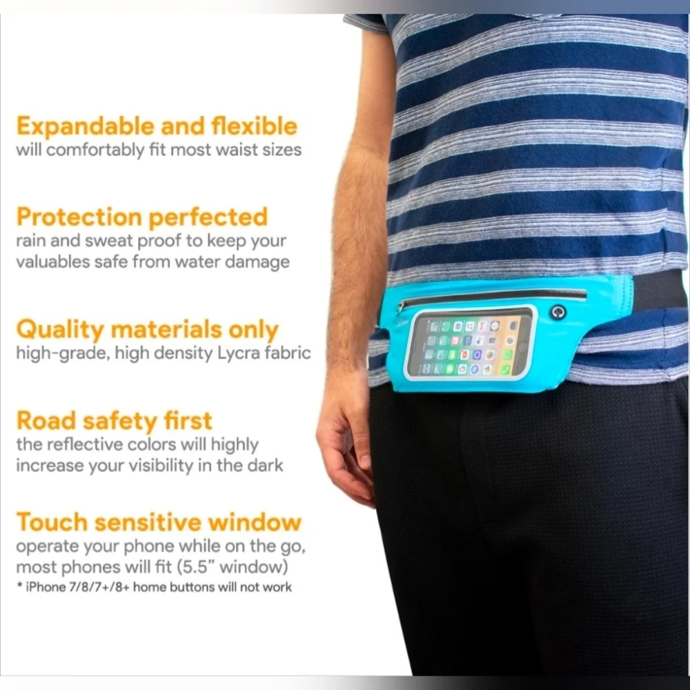 Stylish Teal Phone Case with Black Strap